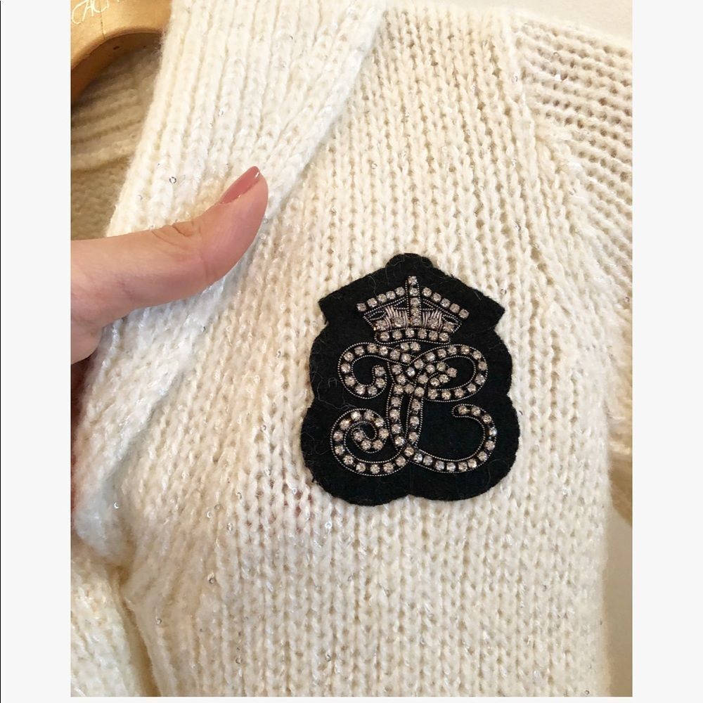 Ivory knitted sequin jacket - Picture 2 of 9